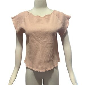 NWT Aerie Blush Pink Flutter Sleeve open back  Top